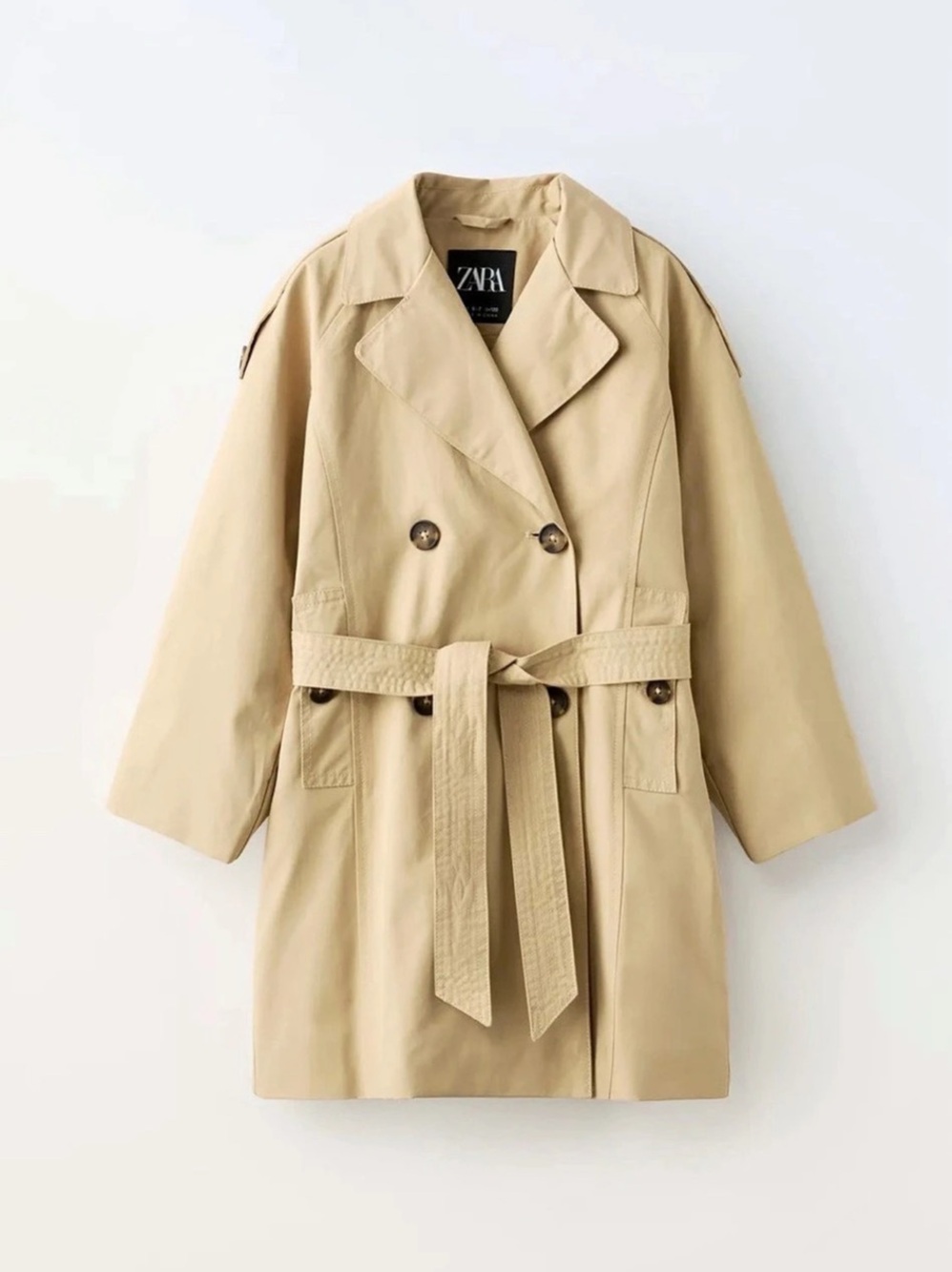 Zara Belted Trench Coat in Tan Like New